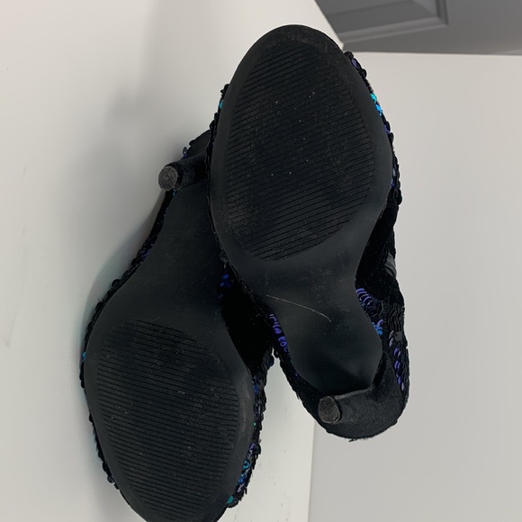 Quips blue green sequin ankle boots open toe size 5.5 - Picture 5 of 5